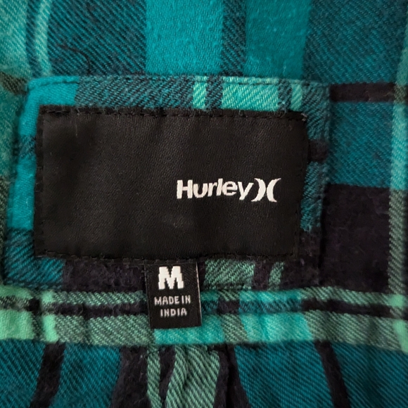 Hurley Teal and Black Plaid Shirt - Picture 3 of 4